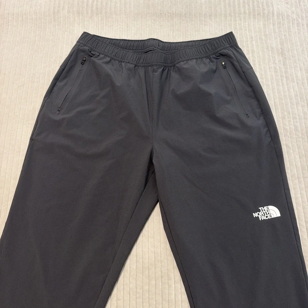 The North Face Mens Cargo Pants Black Elastic Waist Drawstring Light Large